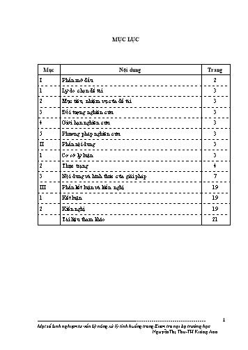 Sáng kiến kinh nghiệm Tư vấn kỹ năng xử lý tình huống trong kiểm tra nội bộ trường học