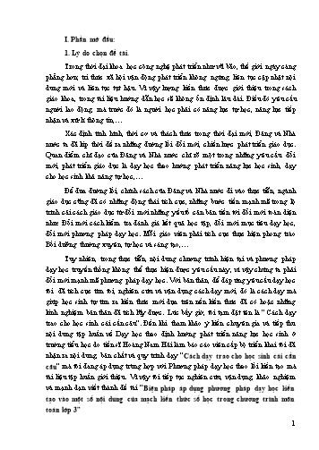 SKKN Biện pháp áp dụng phương pháp dạy học kiến tạo vào một số nội dung của mạch kiến thức số học trong chương trình môn Toán Lớp 3