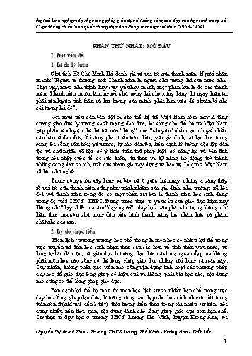 SKKN Dạy học lồng ghép giáo dục lí tưởng sống cao đẹp cho học sinh trong bài Cuộc kháng chiến toàn quốc chống thực dân Pháp xâm lược kết thúc (1953-1954)