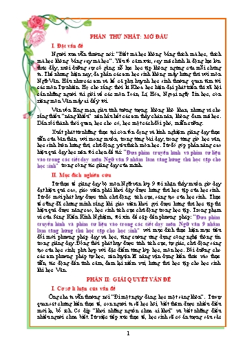 SKKN Đưa phim truyền hình và phim tư liệu vào trong các tiết dạy môn Ngữ văn 9 nhằm làm tăng hứng thú học tập cho học sinh