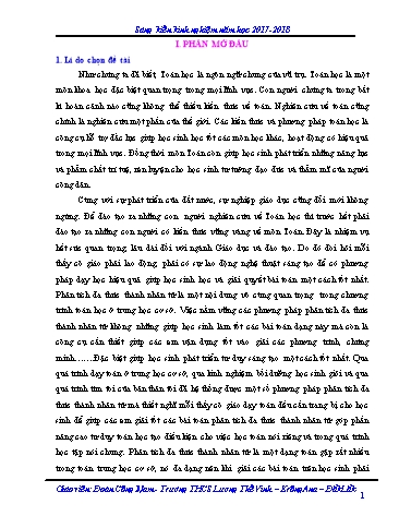 SKKN Giúp học sinh áp dụng tốt các phương pháp phân tích đa thức thành nhân tử trong giải toán 8 tại trường THCS Lương Thế Vinh, huyện Krông Ana, tỉnh Đắk Lắk