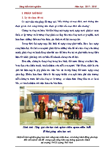 SKKN Giúp học sinh nâng cao nhận thức, có những hành động phù hợp đối với một số vấn đề trong cuộc sống hiện nay thông qua môn Địa lý tại trường THCS Lương Thế Vinh