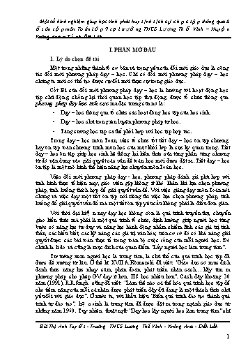 SKKN Giúp học sinh phát huy tính tích cực học tập thông qua tiết ôn tập môn Toán Lớp 9 tại trường THCS Lương Thế Vinh - Huyện Krông Ana - Tỉnh Đăk Lăk