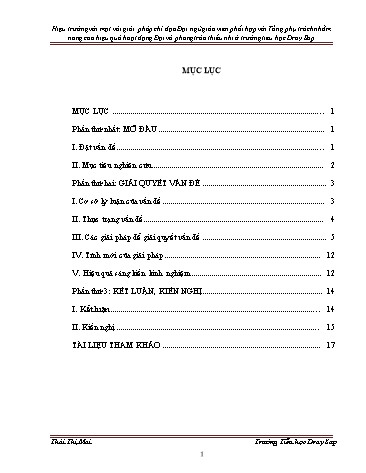 SKKN Hiệu trưởng với một vài giải pháp chỉ đạo Đội ngũ giáo viên phối hợp với Tổng phụ trách nhằm nâng cao hiệu quả hoạt động Đội và phong trào thiếu nhi ở trường Tiểu học Dray Sap
