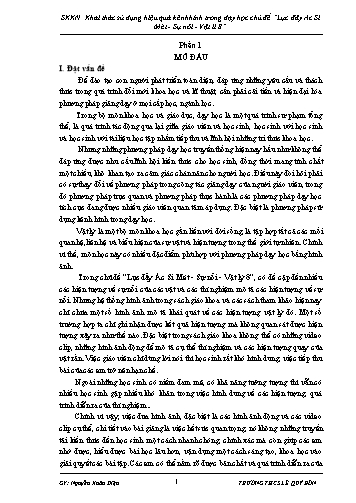 SKKN Khai thác sử dụng hiệu quả kênh hình trong dạy học chủ đề “Lực đẩy Ác Si Mét. Sự nổi - Vật lí 8”
