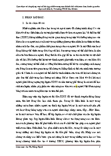 SKKN Lựa chọn và ứng dụng một số bài tập nhằm nâng cao thành tích nhảy cao kiểu bước qua cho học sinh Khối 8, 9 trường THCS Dur Kmăn