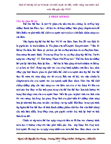 SKKN Một số bài tập bổ trợ kĩ thuật và chiến thuật thi đấu nhằm năng cao thành tích môn đẩy gậy cấp THCS