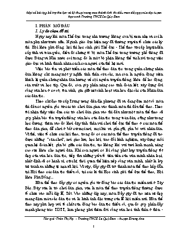 SKKN Một số bài tập bổ trợ thể lực và kỹ thuật nâng cao thành tích thi đấu môn đẩy gậy của đội tuyển học sinh trường THCS Lê Quý Đôn