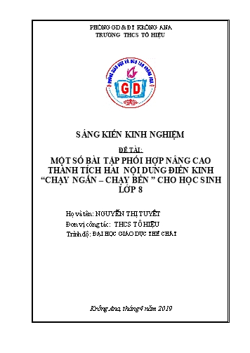 SKKN Một số bài tập phối hợp nâng cao thành tích hai nội dung điền kinh “chạy ngắn - chạy bền” cho học sinh Lớp 8