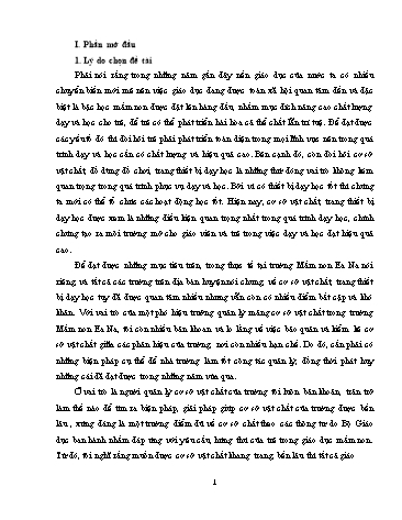 SKKN Một số biện pháp chỉ đạo giáo viên bảo quản cơ sở vật chất, trang thiết bị dạy học tại trường Mầm non Ea Na