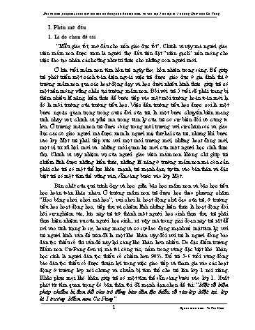 SKKN Một số biện pháp chuẩn bị tâm thế cho trẻ đồng bào dân tộc thiểu số vào lớp Một tại lớp Lá 1 trường Mầm non Cư Pang