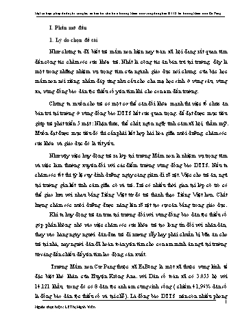 SKKN Một số biện pháp để duy trì công tác ăn bán trú cho trẻ ở trường Mầm non vùng đồng bào dân tộc thiểu số tai trường Mầm non Cư Pang