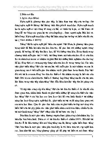 SKKN Một số biện pháp giáo dục lồng ghép, tăng cường Tiếng Việt trẻ dân tộc thiểu số 5-6 tuổi tại lớp Lá 1 trường Mầm non Cư Pang