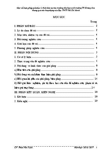 SKKN Một số biện pháp giáo dục ý thức bảo vệ môi trường cho học sinh trường Tiểu học Krông Ana thông qua các hoạt động của Đội TNTP Hồ Chí Minh
