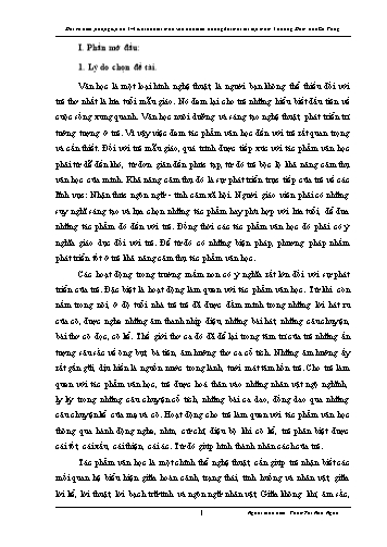 SKKN Một số biện pháp giúp trẻ 3-4 tuổi học tốt môn văn học theo hướng đổi mới tại lớp Mầm 3 trường Mầm non Cư Pang
