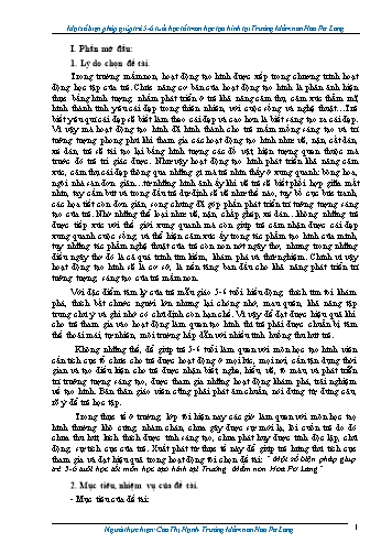 SKKN Một số biện pháp giúp trẻ 5-6 tuổi học tốt môn học tạo hình tại trường Mầm non Hoa Pơ Lang