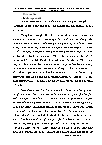 SKKN Một số biện pháp giúp trẻ 5-6 tuổi học tốt môn Làm quen văn học theo hướng giáo dục lấy trẻ làm trung tâm tại lớp Lá 4 trường Mầm non Cư Pang