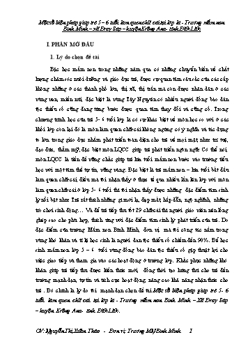 SKKN Một số biện pháp giúp trẻ 5-6 tuổi làm quen chữ cái tại lớp Lá trường Mầm non Bình Minh - Xã Đray Sáp - Huyện Krông Ana - Tỉnh Đăk Lăk