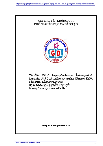 SKKN Một số biện pháp hình thành biểu tượng số lượng cho trẻ 5-6 tuổi tại lớp Lá 4 trường Mầm non Ea Na