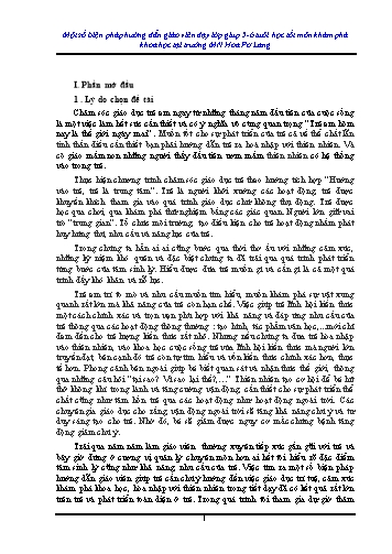SKKN Một số biện pháp hướng dẫn giáo viên dạy lớp 5-6 tuổi học tốt môn Khám phá khoa học tại trường Mầm non Hoa Pơ Lang