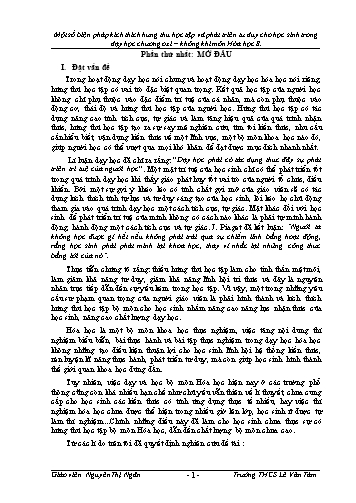 SKKN Một số biện pháp kích thích hứng thú học tập và phát triển tư duy cho học sinh trong dạy học chương oxi - không khí môn Hóa học 8