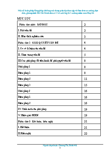SKKN Một số biện pháp lồng ghép tích hợp nội dung giáo dục học tập và làm theo tư tưởng, đạo đức, phong cách Hồ Chí Minh cho trẻ 5-6 tuổi Lớp Lá 1 trường Mầm non Hoạ Mi