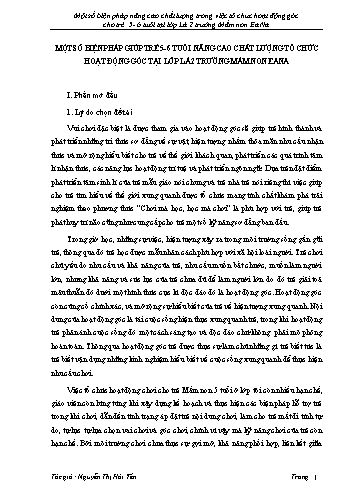 SKKN Một số biện pháp nâng cao chất lượng trong việc tổ chức hoạt động góc cho trẻ 5-6 tuổi tại lớp Lá 2 trường Mầm non Ea Na