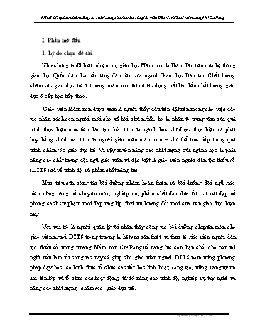 SKKN Một số biện pháp nhằm nâng cao chất lượng chuyên môn cho giáo viên Dân tộc thiểu số tại trường Mầm non Cư Pang