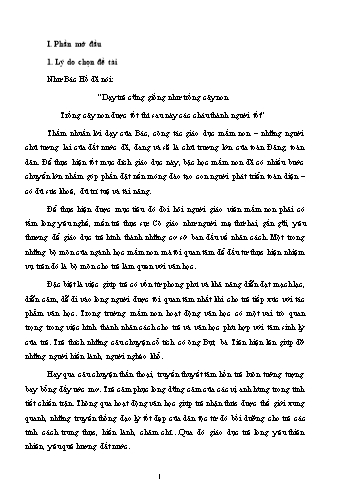 SKKN Một số biện pháp nhằm nâng cao chất lượng môn Làm quen văn học cho trẻ 5-6 tuổi lớp Lá 2 trường Mầm non Krông Ana