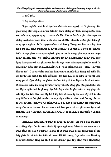 SKKN Một số biện pháp phát triển ngôn ngữ cho trẻ dân tộc thiểu số thông qua hoạt động làm quen với tác phẩm văn học tại lớp Chồi 3 trường Mầm non Cư Pang