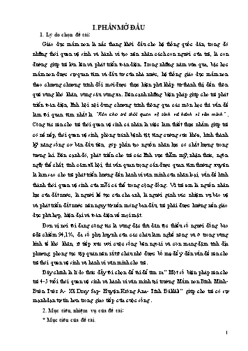 SKKN Một số biện pháp rèn cho trẻ 4-5 tuổi thói quen vệ sinh và hành vi văn minh tại trường Mầm non Bình Minh - Buôn Tuôr A - Xã Dray Sap - Huyện Krông Ana - Tỉnh Đăk Lăk