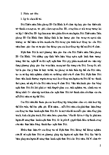 SKKN Một số biện pháp rèn luyện kĩ năng thực hành nghi thức Đội trong Liên đội trường Tiểu học Lê Lợi