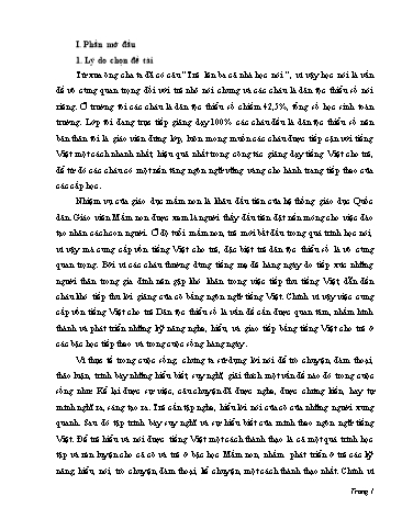SKKN Một số biện pháp tăng cường Tiếng Việt cho trẻ dân tộc thiểu số độ tuổi 5-6 tuổi tại lớp Lá 4 trường Mầm non Ea Na