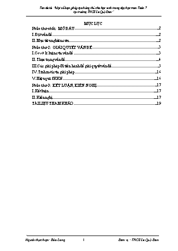 SKKN Một số biện pháp tạo hứng thú cho học sinh trong dạy học môn Toán 7 tại trường THCS Lê Quý Đôn