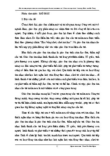 SKKN Một số biện pháp tổ chức tốt hoạt động giáo dục âm nhạc cho trẻ 3-4 tuổi tại Lớp Mầm 3 trường Mầm non Cư Pang