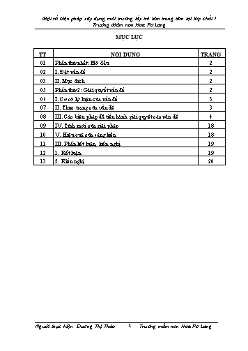 SKKN Một số biện pháp xây dựng môi trường lấy trẻ làm trung tâm tại Lớp Chồi 1 trường Mầm non Hoa Pơ Lang