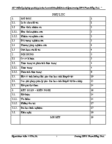 SKKN Một số giải pháp quản lý giáo dục học sinh khuyết tật hòa nhập tại trường THCS Phạm Hồng Thái
