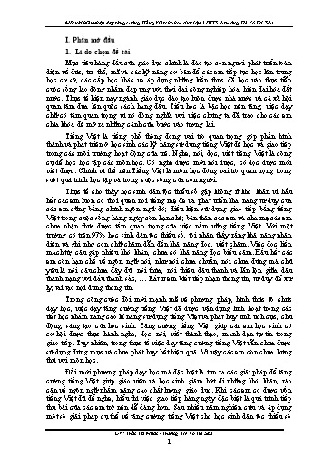 SKKN Một vài biện pháp dạy tăng cường Tiếng Việt cho học sinh Lớp 1 Dân tộc thiểu số ở trường Tiểu học Võ Thị Sáu