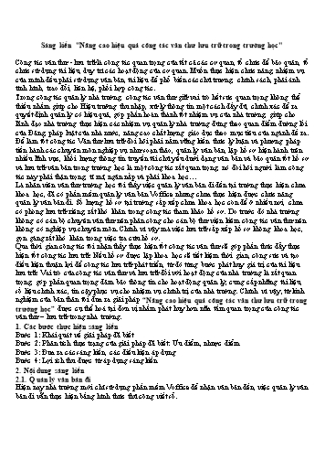 SKKN Nâng cao hiệu quả công tác văn thư lưu trữ trong trường học