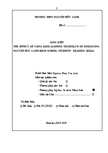 SKKN The effect of using mind-mapping technique on enhancing Nguyen Huu Canh high school students’ reading skills