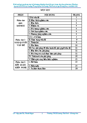 SKKN Vận dụng một số phương pháp dạy học tích cực trong dạy học phân môn Hóa học, bộ môn KHTN 8 tại trường THCS Lương Thế Vinh, huyện Krông Ana, tỉnh Đăk Lăk